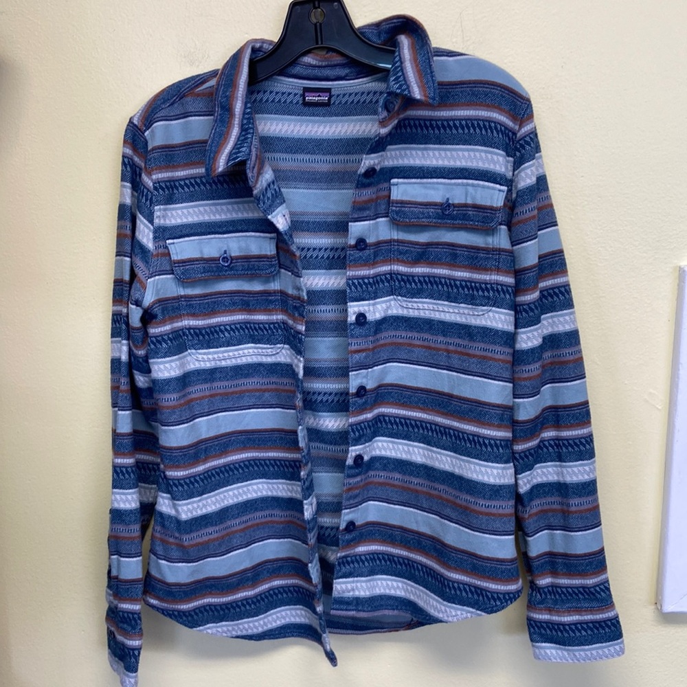 Patagonia Blue Striped Button-Down Shirt